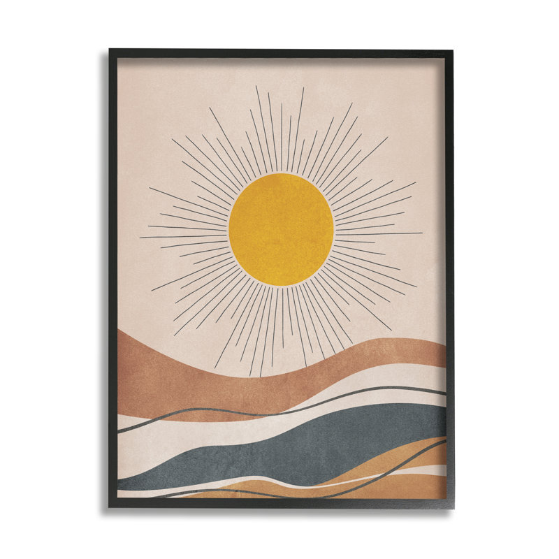 «Abstract Sun Shining Desert Brown Lines» par JJ Design House LLC - impression, H 20 po x l 16 po x P 1,5 po