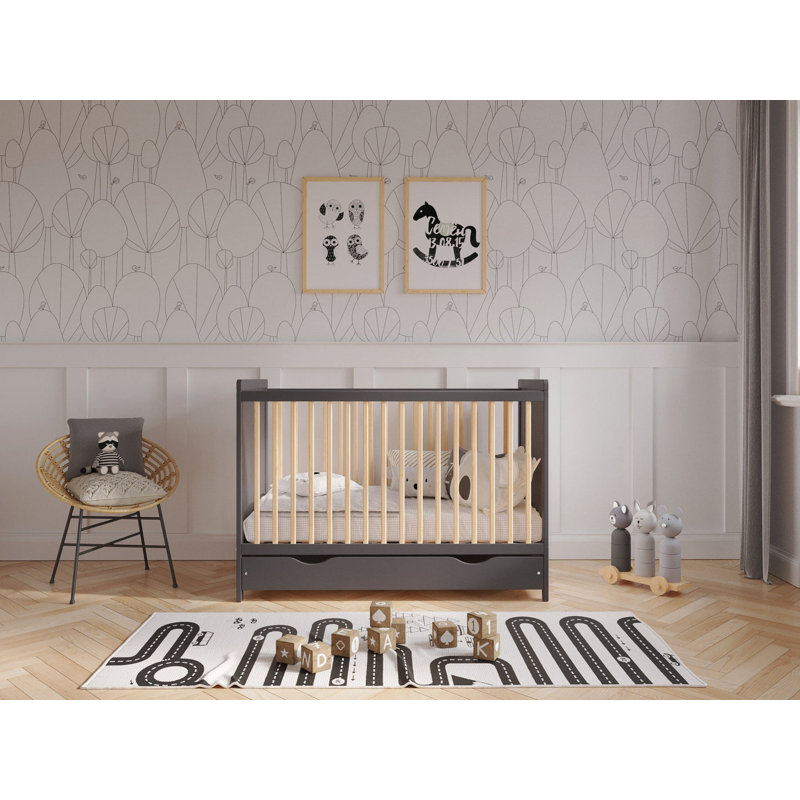 Ignatius Cot Bed, Anthracite/Pine