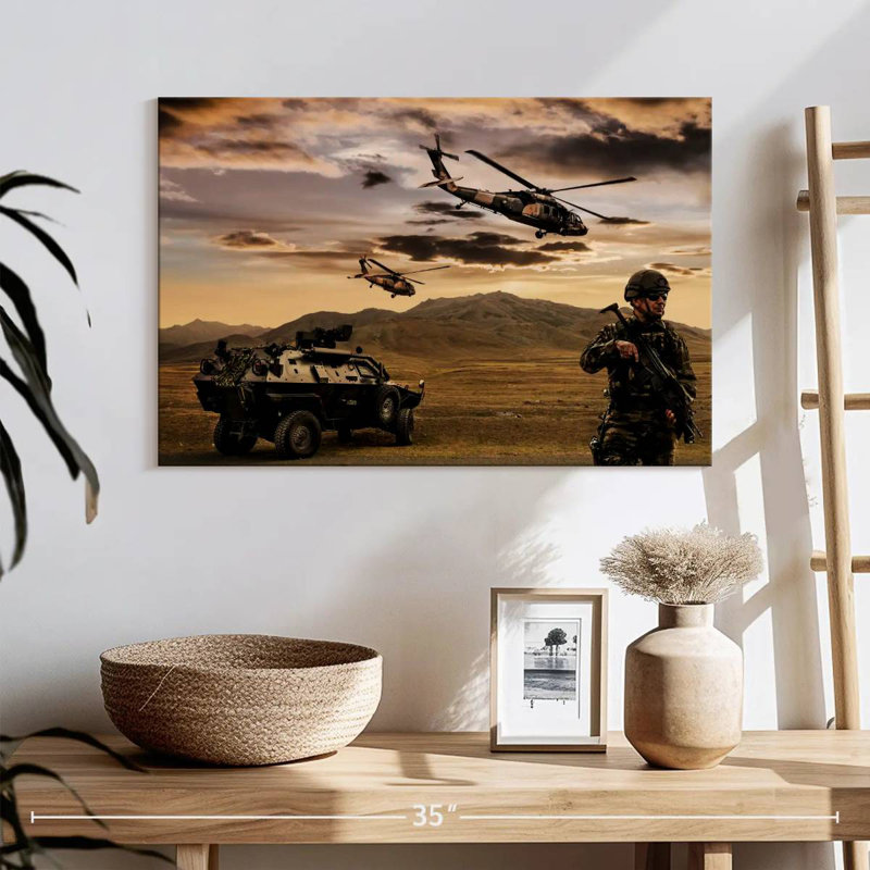 Military Operation, 16" H x 24" W