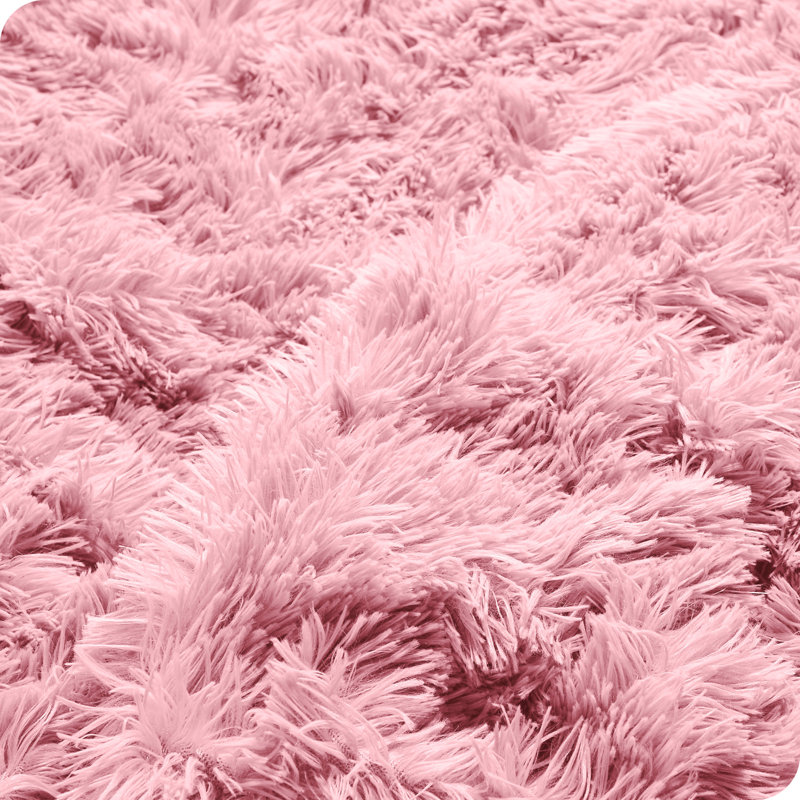 Light Pink Shaggy Faux Fur Twin/Twin XL Duvet Cover