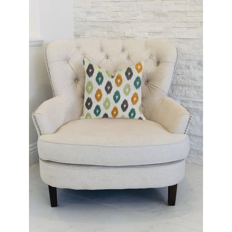 Oreiller ikat de luxe Wild Ingrid, 16 po x 1 po, Coussin décoratif