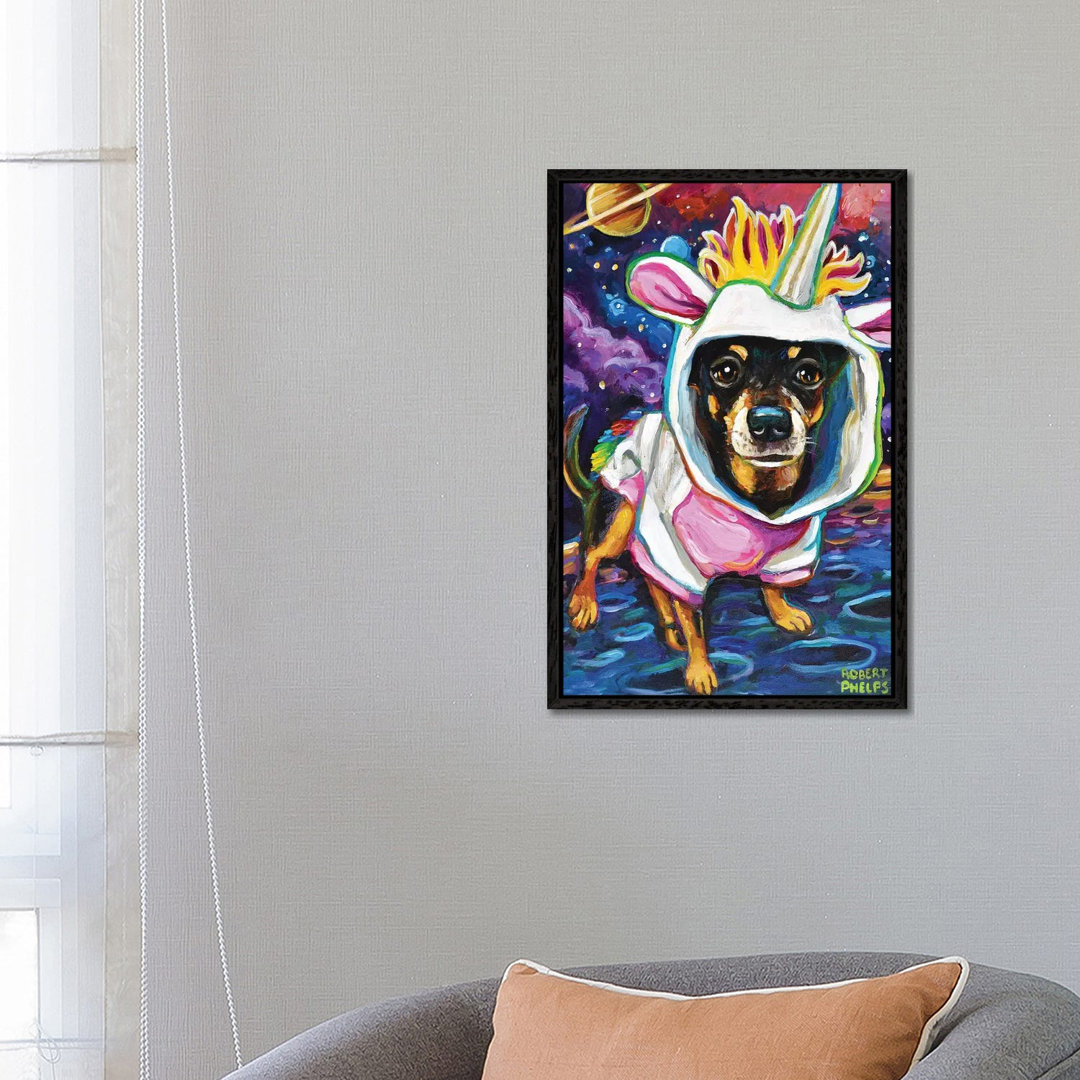 Chihuahua In Space von Robert Phelps - Galerie-verpackte Leinwand Giclée