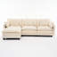 Crème beige 3 avec repose-pieds, rembourré en chenille, facile à assembler, idéal pour les espaces compacts avec rangement pour canapé modulaire, éponge haute, Comfort Family