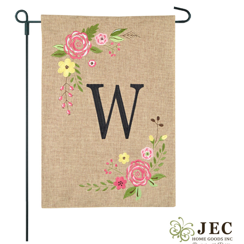 Mélange de polyester à 2 côtés 18 x 13 po spring rose drapeau de jardin, W