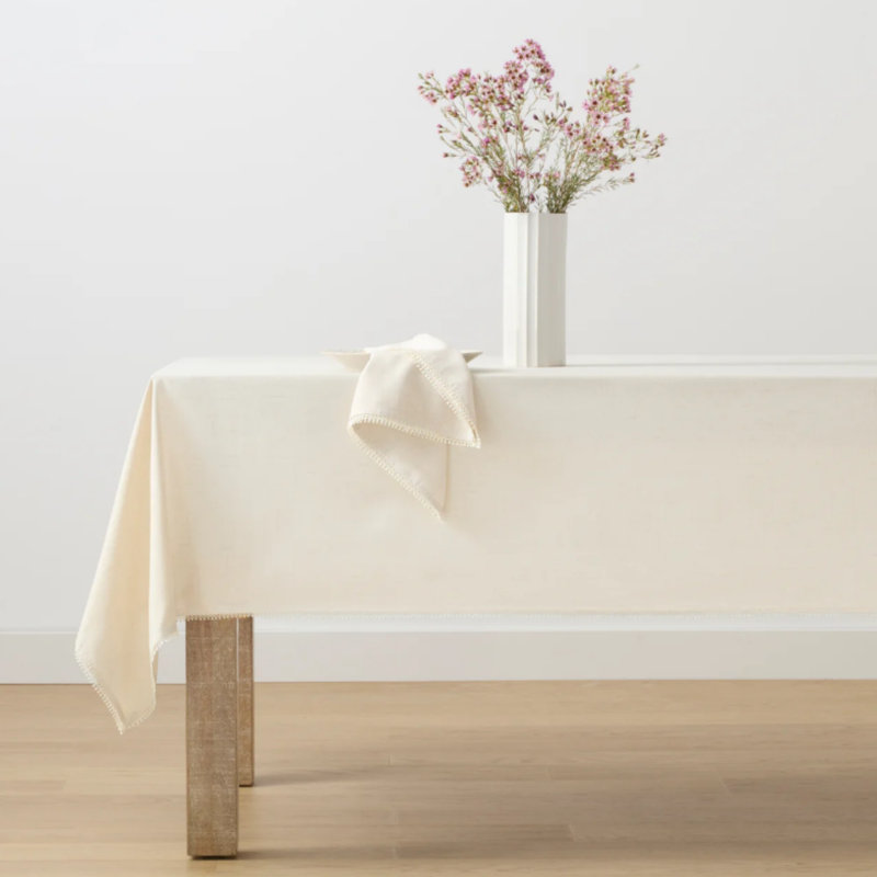 Lenox French Perle Solid Tablecloth, Blush, 60"X84" Rectangle