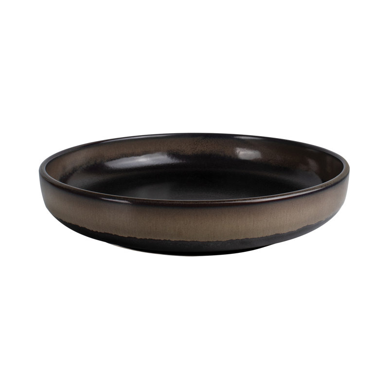 CAC China Venus Coupe Assiette noir minuit / beige désert 10 1/4 po