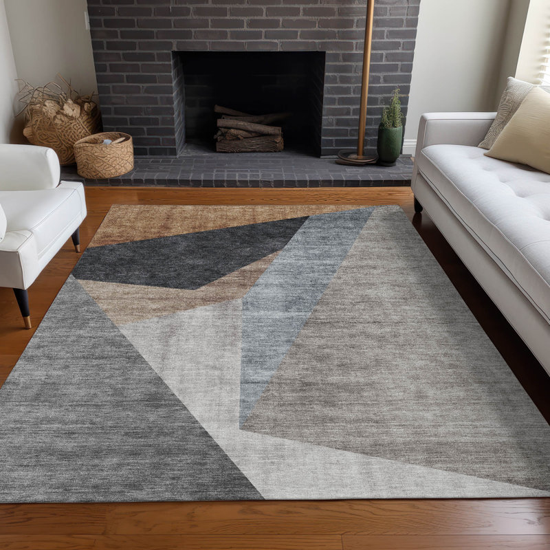 Tapis intérieur / extérieur Karsyn avec envers antidérapant, Rectangle 9 pi x 12 pi