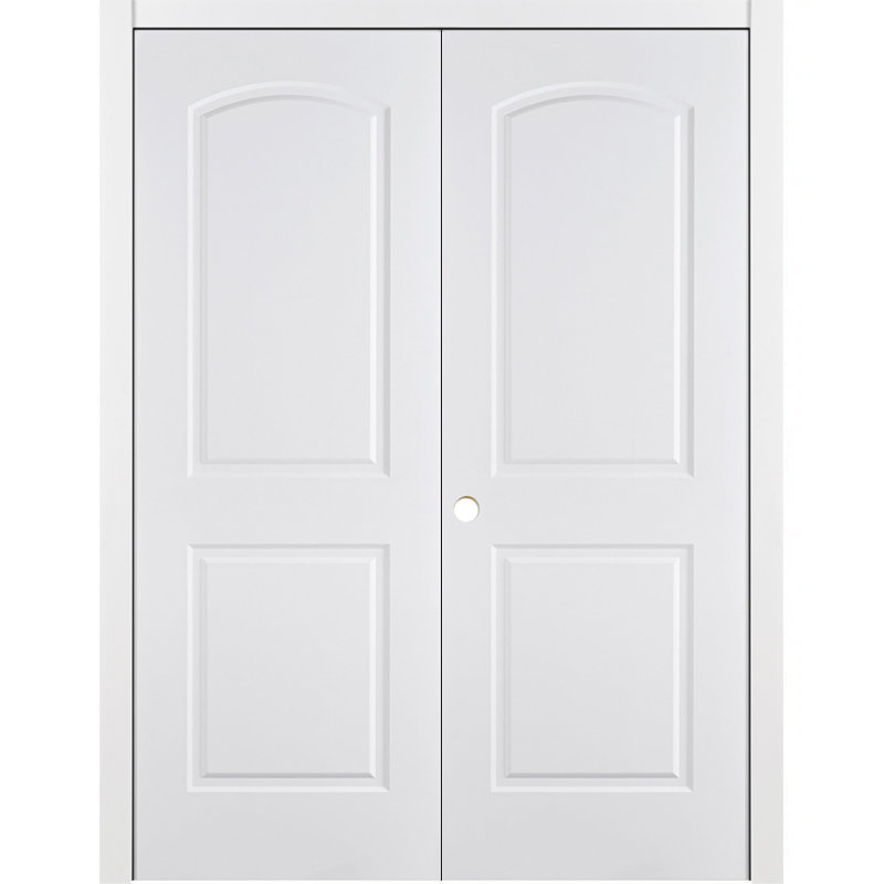 Double porte intérieure intérieure stratifiée 2 panneaux, Droite / vers l'intérieur, 72 po x 80 po