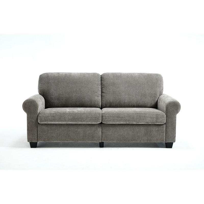 Canapé à accoudoirs roulés de 79 po de largeur, Gris