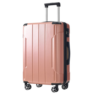 Hardshell Luggage, Lightweight Durable ABS Suitcases With Double Wheels, Expandable 28-Inch Checked Travel Luggage(Rose Pink)