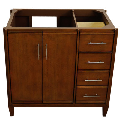 Clarah 36'' Single Bathroom Vanity Base Only in Walnut