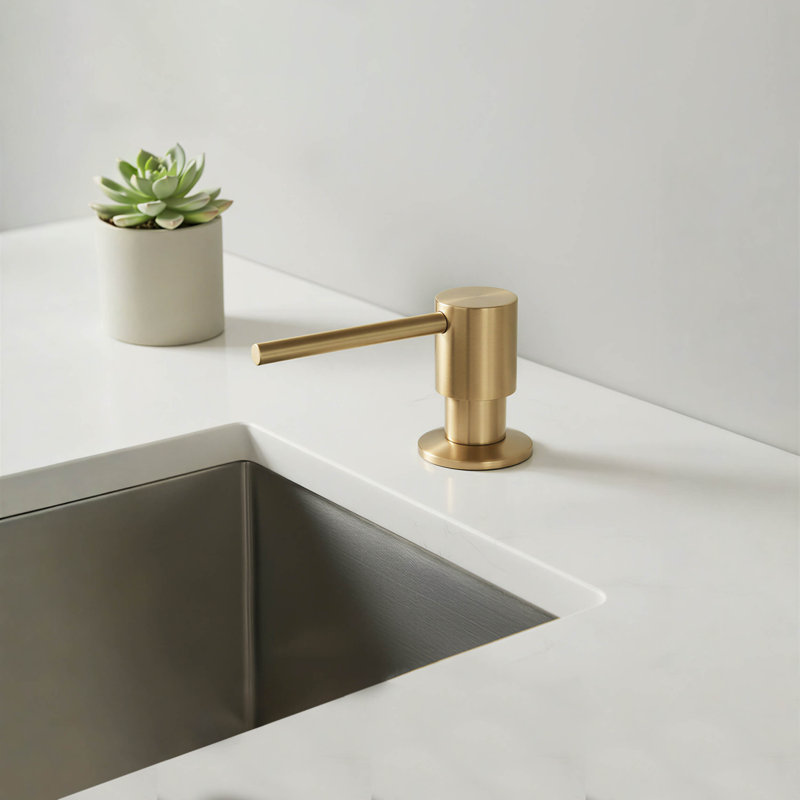 Kitchen Soap Dispenser, Brushed Brass