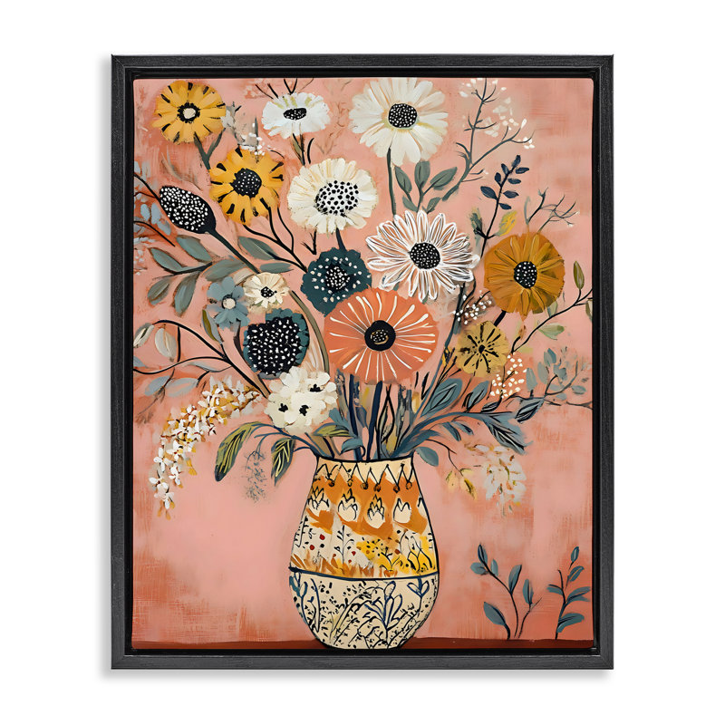 Cadre flottant dans un vase Boho, par Creative Studio, Cadre flottant noir de jais, H 21 po x l 17 po