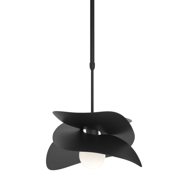 Hibiscus 1 - Bulb 12.9" H Outdoor Pendant, Multiple: 15.5" - 45.5", Marine Grade Black