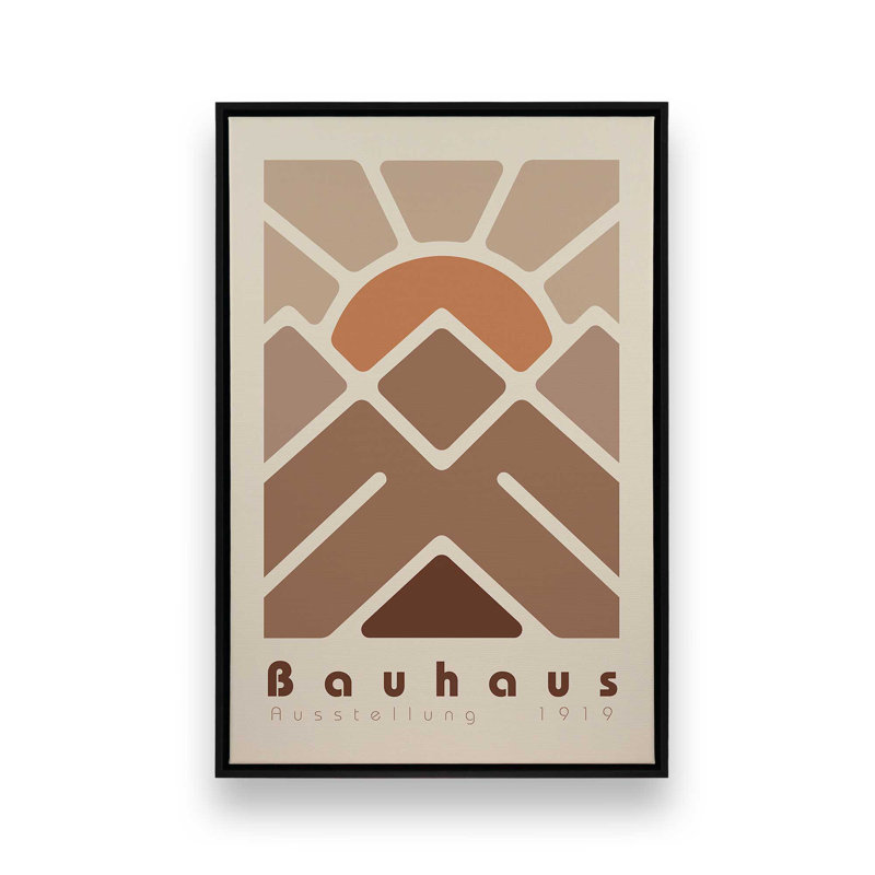 Impression sur toile Bauhaus, H 12,75 po x l 8,75 po x P 1,75 po, Cadre flottant noir satiné
