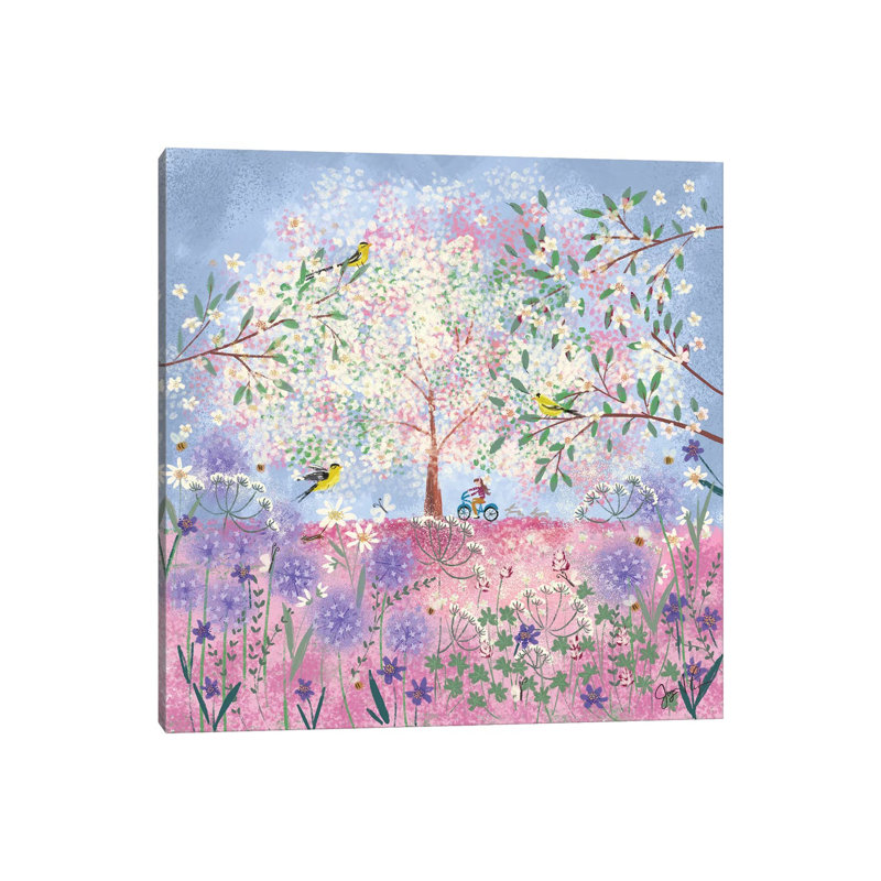 Periwinkle Spring Flora par Joy Laforme - Giclée sur toile tendue avec châssis, H 12 po x l 12 po x P 0,75 po