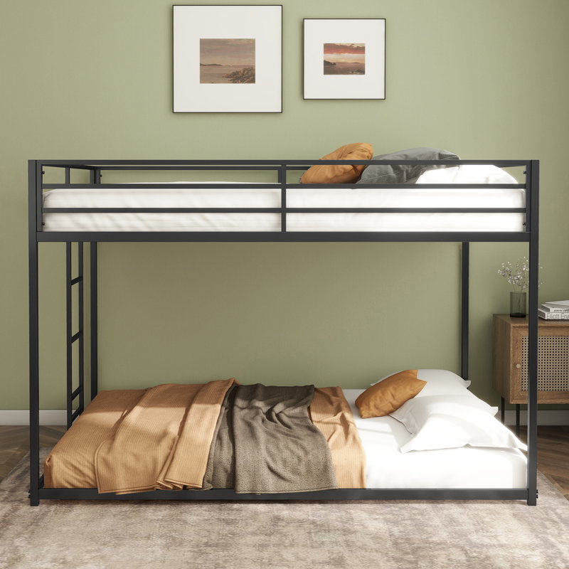 Ashaiya Standard Metal Bunk Bed, Black, Full Over Full