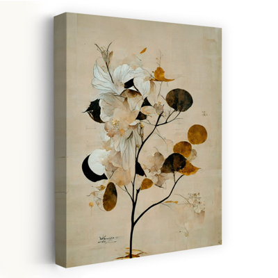 Art contemporain abstrait, délicat, fleur élégante, art naturel