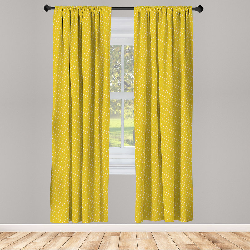 Rideaux abstraits Dakota Fields, étoile, paire, jaune terre blanc, L 28 po x L 95 po