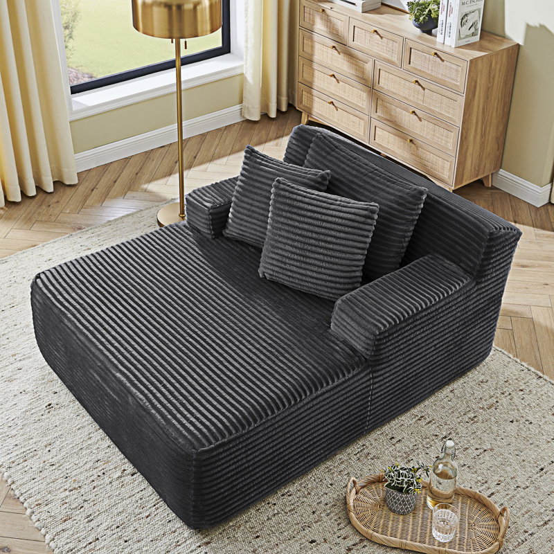 Chaise longue rembourrée rembourrée, Gris foncé