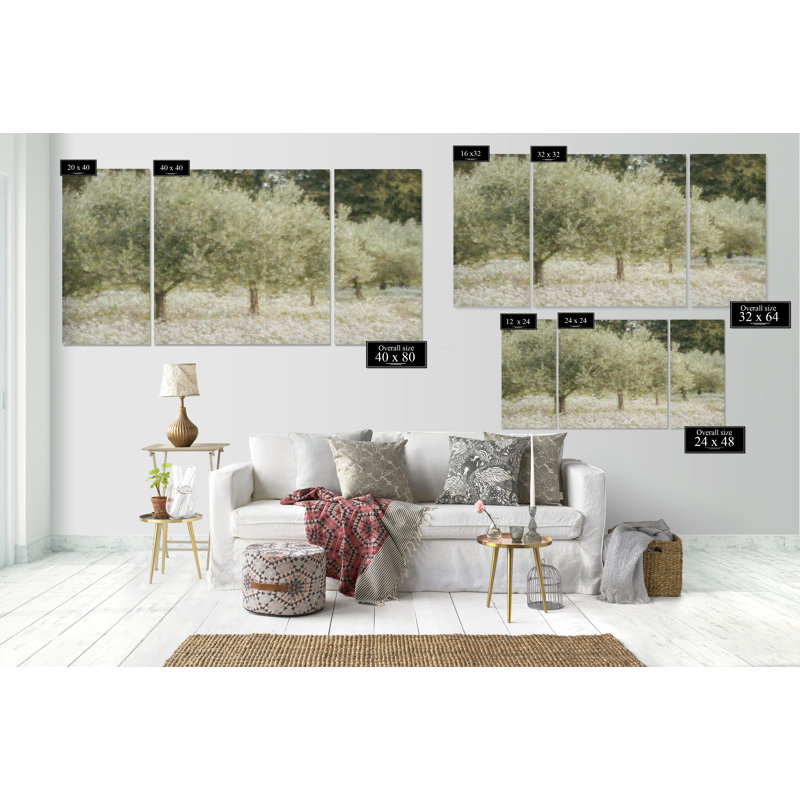 «Paintograph Olive Trees», reproduction multi-pièces sur toile, H 40 po x l 80 po x P 1,5 po