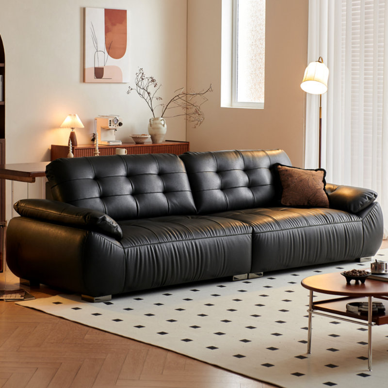 Italian Retro Black Sofa