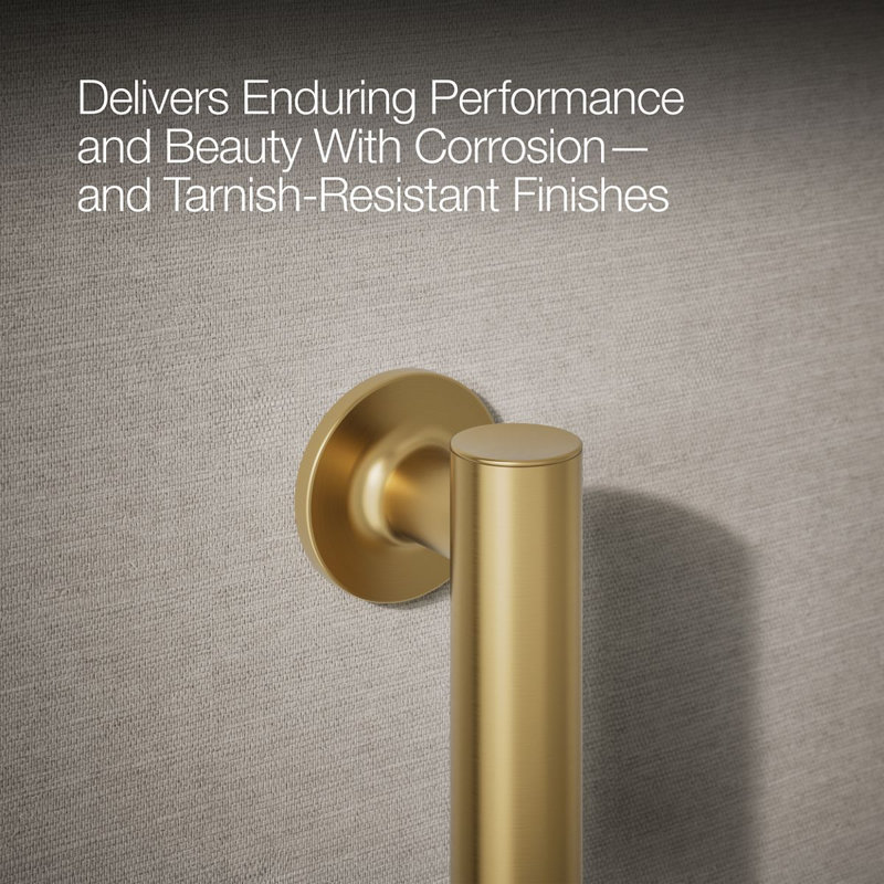 Purist® Grab Bar, 12"W, Vibrant Brushed Moderne Brass