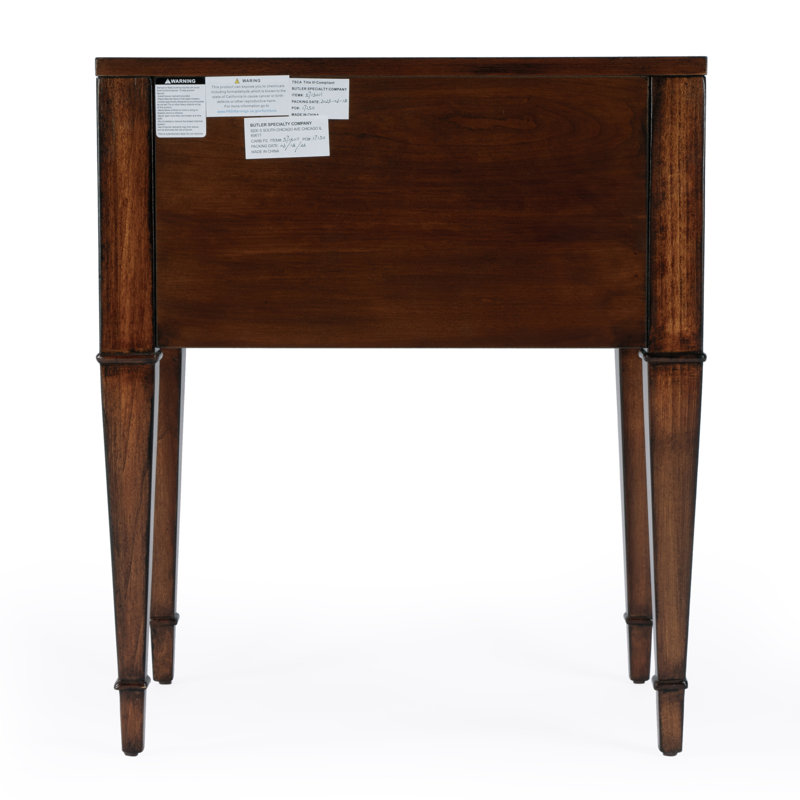 Kai Black 2 Drawer Nightstand, Antique Cherry