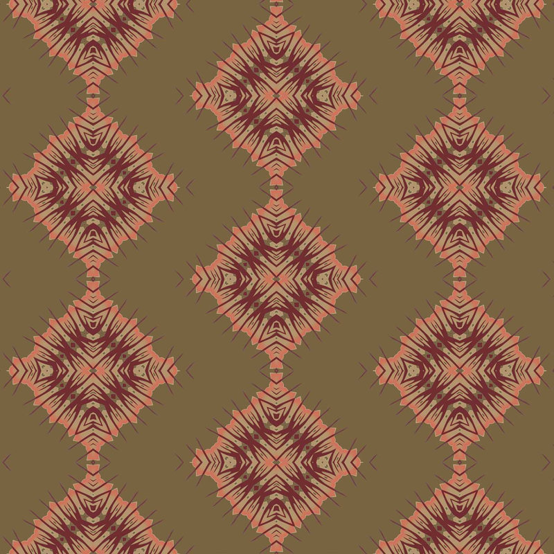 Desert Diamonds (Large) | Intricate Geometric Wallpaper Double Roll, Brown/Green/Pink/Tan/Beige
