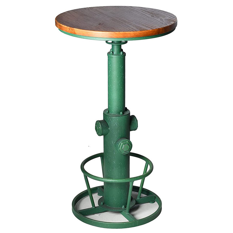 Jermeshia 2 - Person Pine Pedestal Dining Set, Green, Green/Brown
