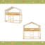 Lit simple superposé en bois avec tente-350248125