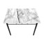 Ensemble de salle à manger 5 pièces avec table rectangulaire, plateau en marbre blanc et 4 chaises à cadre en métal noir