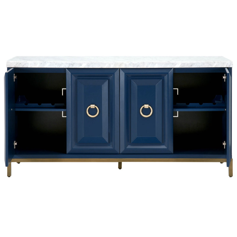 Fitz 71'' Sideboard, Brushed Gold/Navy Blue