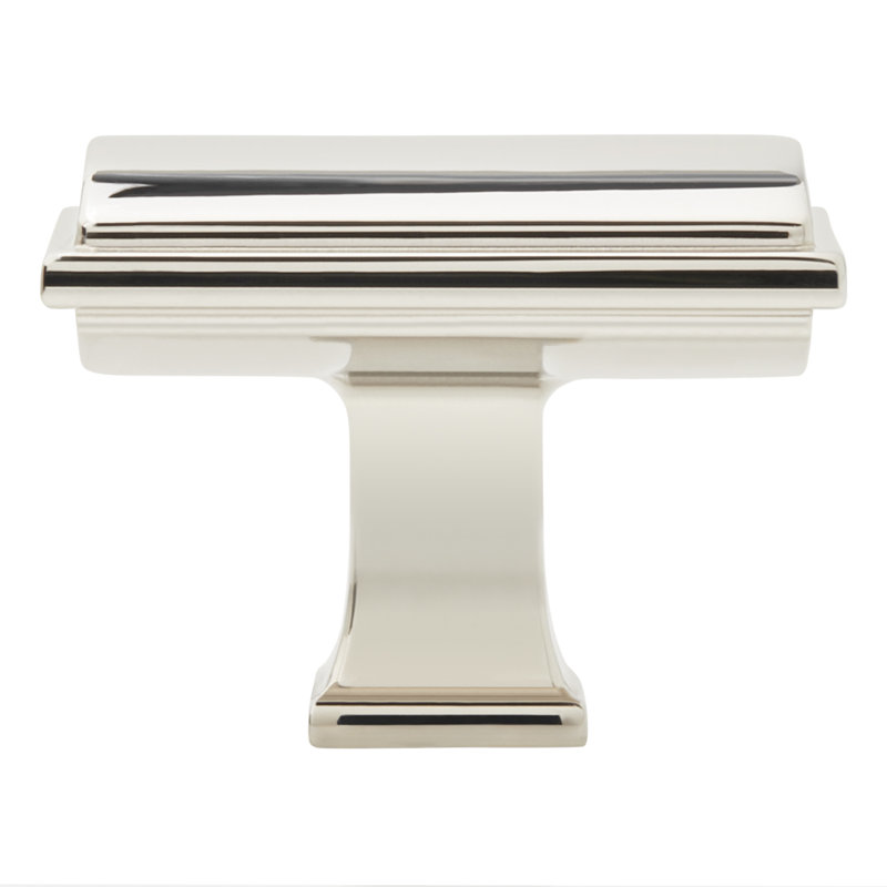 Poignée d'armoire rectangulaire 1-5 / 8 "Inigo, Nickel poli