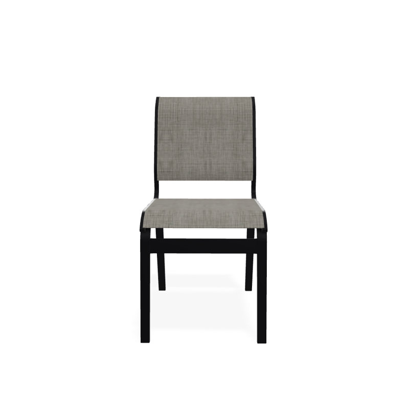 Chaise d'appoint de salle à manger Hiraku, Noir texturé, Fumée