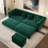 89" King Size Pull Out Sofa Bed 3-in-1 Convertible Velvet Chesterfield Sleeper Couch-116937499