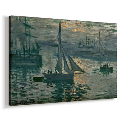Sunset, Marine (or Boats in the Port of Le Havre)-Claude Monet-Gallery Wrapped Canvas-c. 1873