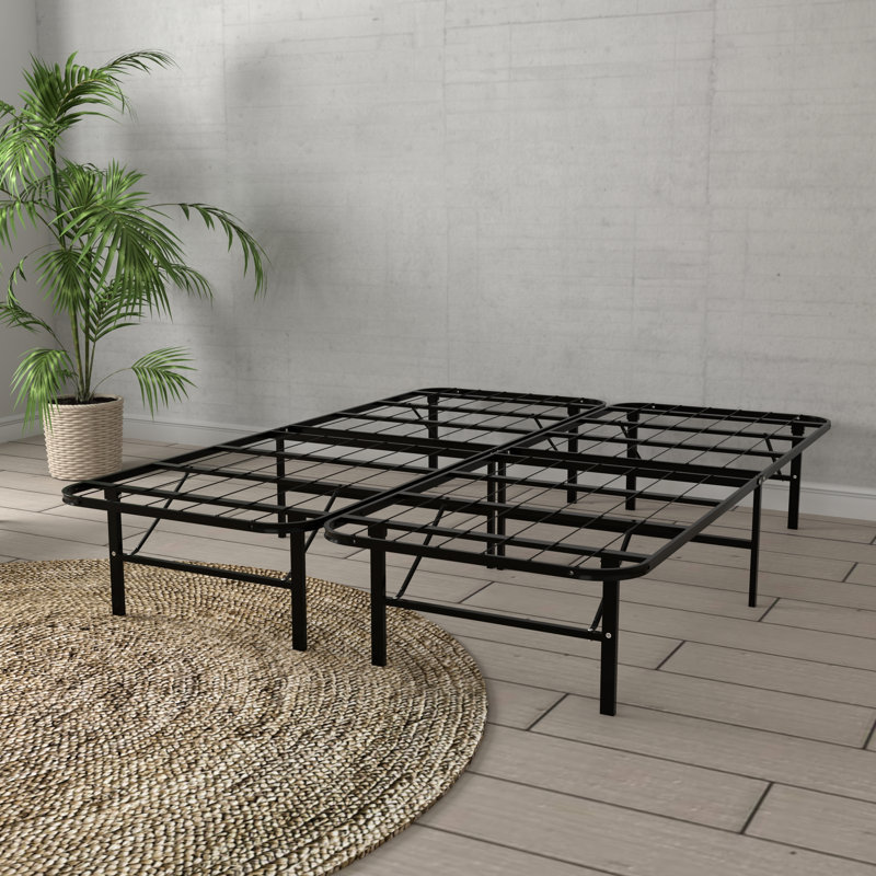 Black Twin Steel Mattress Support - , 14 Inch Elevated, No Box Spring, Quick Installation Platform Bed , 2000 Pound Support, Height, Tool Less