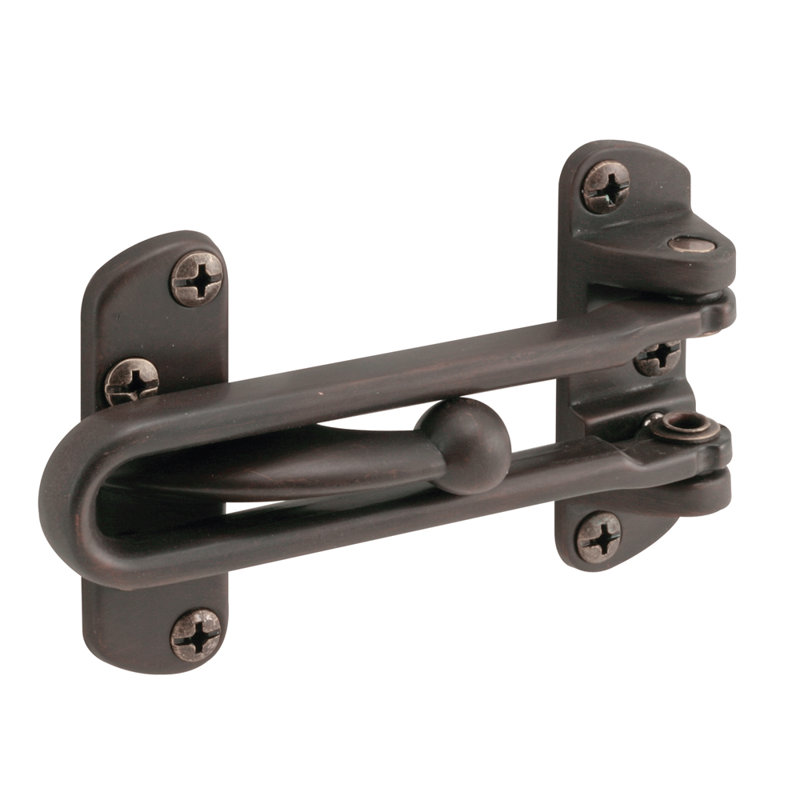 Prime-Line Swing Bar Lock for Hinged Swing-In Doors  Secondary Security Lock for Door and Home Security, 3-7/8 in. Bar Length, Diecast Zinc Construction (Single Pack)