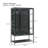 Modern Steel Display Cabinet with 3-Sided Glass and Integrated LED Lighting-129159031