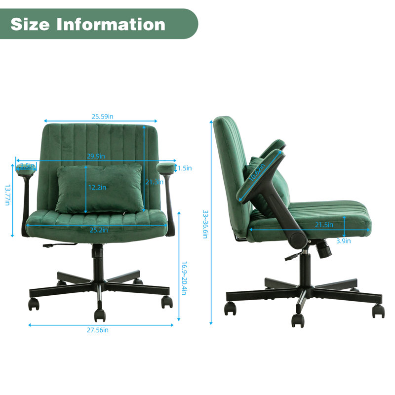 Chaise de bureau moderne en lin avec design croisé - Tissu respirant, soutien ergonomique, inclinaison réglable pour un espace de travail confortable. Matériau bleu de luxe, hauteur ajustable, pivotante à 360°.