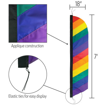 7-Foot Rainbow Feather Banner 84 H x 18 W