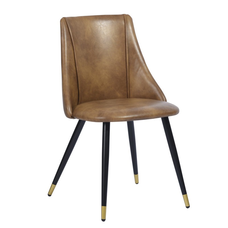 Alani 45cm H Upholstered Wing Back Side Chair, Camel