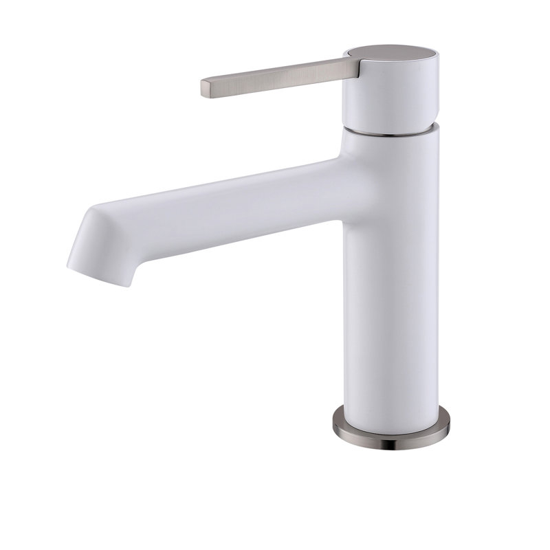 Single-Hole Bathroom Faucet, White