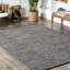 Tapis gris / noir en coton doux touffeté à la main Parnell-32138100