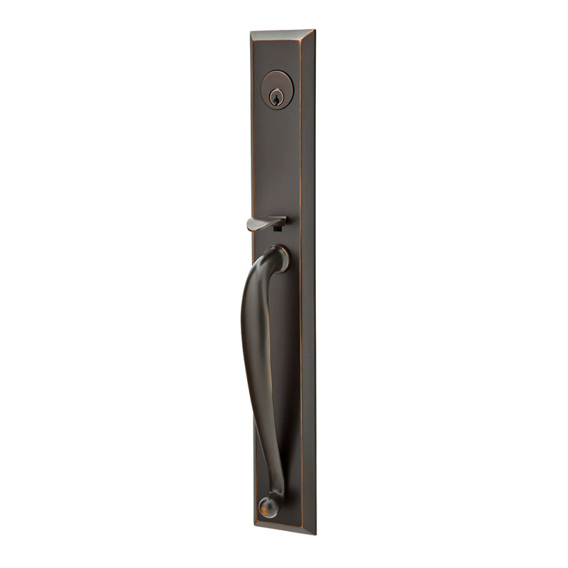 Ensemble de poignées à mortaise Middleton, Dos plat, Bouton carré, Gaucher