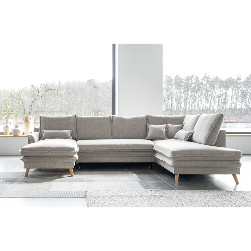 Charming Charlie Limited 8 Seater Sofa Bed, Sand Grey, Right facing