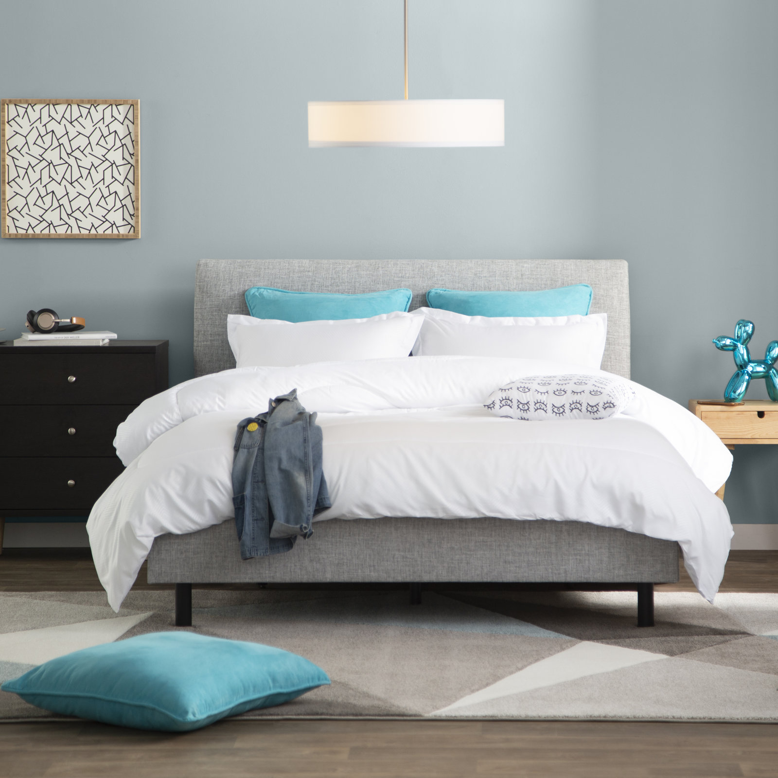 Eisley Upholstered Bed, King, Classic Otter Performance Velvet