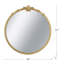 Miroir mural 30 po x 31 po avec finition dorée et écusson décoratif