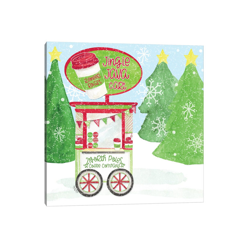 «Food Cart Christmas II Jingle Java» par Tara Reed - impression, Aucun mat, Toile tendue, H 12 po x l 12 po x P 0,75 po